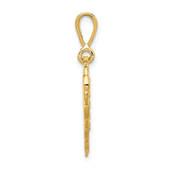 14k Reversible FOR MY DAUGHTER / YOU ARE MY PRIDE AND JOY Heart Charm