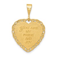 14K Yellow Gold Reversible for MY Daughter You Are MY Pride and Joy Heart Charm view 3