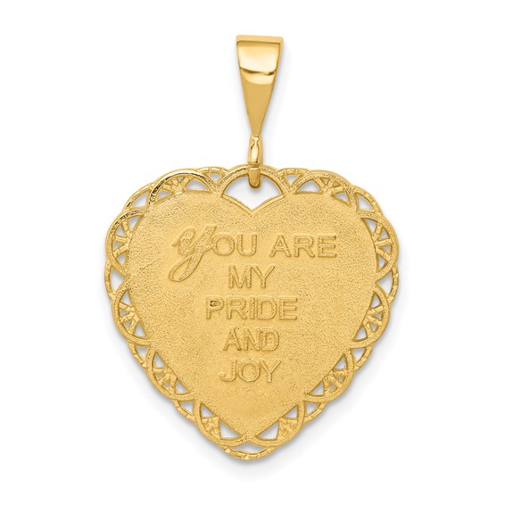 14k Reversible FOR MY DAUGHTER / YOU ARE MY PRIDE AND JOY Heart Charm
