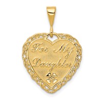 14K Yellow Gold Reversible for MY Daughter You Are MY Pride and Joy Heart Charm view 1