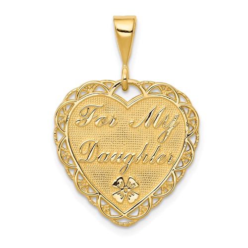 14K Yellow Gold Reversible for MY Daughter You Are MY Pride and Joy Heart Charm