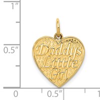 14K Yellow Gold Daddys Little Girl Heart Charm view 4