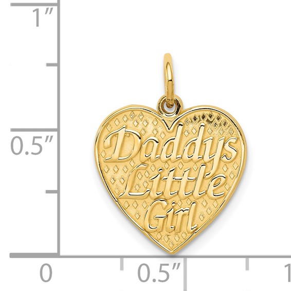 Gold DADDY'S LITTLE GIRL Heart Charm