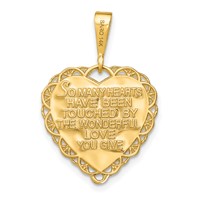 14K Yellow Gold Reversible for a Special Grandma SO Many Hearts Pendant view 3