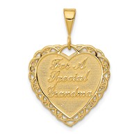 14K Yellow Gold Reversible for a Special Grandma SO Many Hearts Pendant view 1
