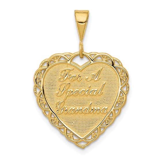 14k Reversible FOR A SPECIAL GRANDMA / SO MANY HEARTS Pendant