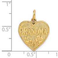 14K Yellow Gold Grandma Heart Charm view 3