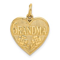 14K Yellow Gold Grandma Heart Charm view 1