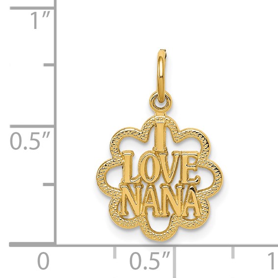 14k I LOVE NANA Charm