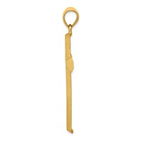 14K Yellow Gold Satin and Diamond -Cut Cross Pendant view 2