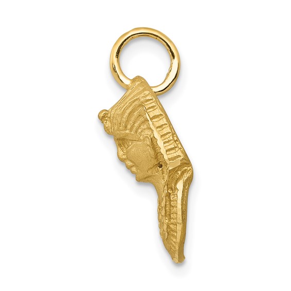14k Satin Diamond-cut King Tut Charm