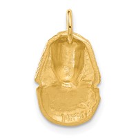14K Yellow Gold Satin Diamond-cut King Tut Charm view 3