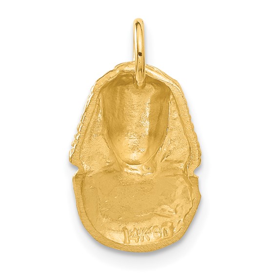 14k Satin Diamond-cut King Tut Charm
