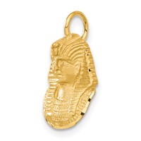 14K Yellow Gold Satin Diamond-cut King Tut Charm view 5