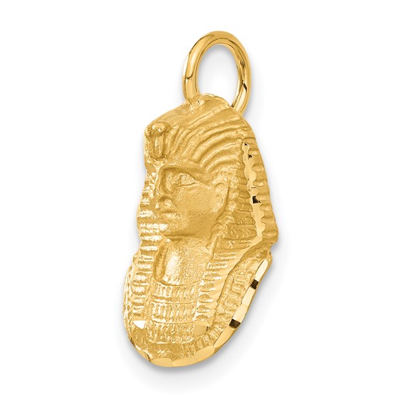 14k Satin Diamond-cut King Tut Charm