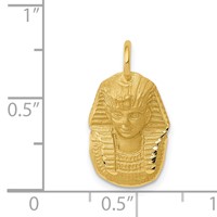 14K Yellow Gold Satin Diamond-cut King Tut Charm view 4