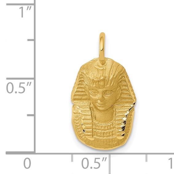 14k Satin Diamond-cut King Tut Charm