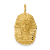 14K Yellow Gold Satin Diamond-cut King Tut Charm view 1