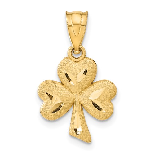 14K Yellow Gold Shamrock Charm