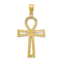 14K Yellow Gold Large Ankh Cross Pendant view 4