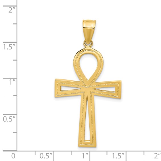 14k Large Ankh Cross Pendant