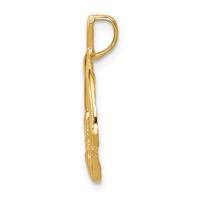 14K Yellow Gold Claddagh Pendant view 2