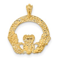 14K Yellow Gold Claddagh Pendant view 3
