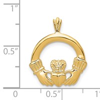 14K Yellow Gold Claddagh Pendant view 4