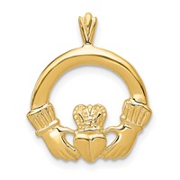 14K Yellow Gold Claddagh Pendant view 1