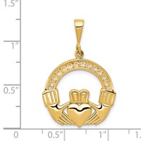 14K Yellow Gold Claddagh Pendant view 4