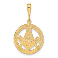 14K Polished and Textured Masonic Symbol Pendant view 3