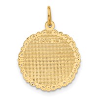 14K Yellow Gold RN Registered Nurse Textured Back Disc Charm view 3
