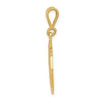 14K Yellow Gold Fire Rescue Badge Pendant view 2