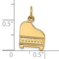 14K Yellow Gold Baby Grand Piano Charm view 4