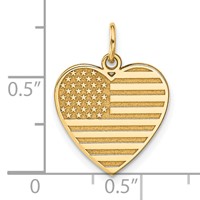 14K Yellow Gold Flag Heart Charm view 4
