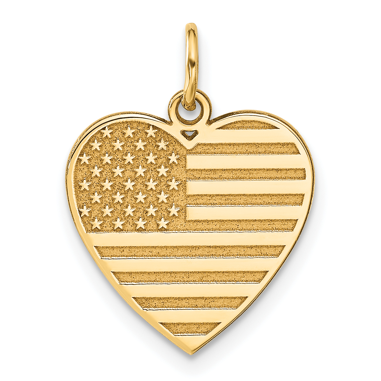 14k Flag Heart Charm (C1798)