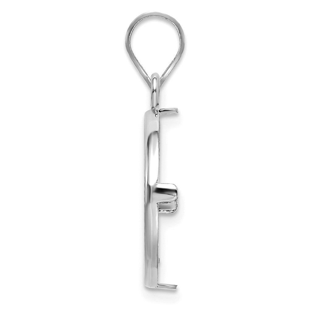 Wideband Distinguished Coin Jewelry 14k White Gold Polished and Diamond-cut 16.5mm Prong Coin Bezel Pendant (C3997W/16.5)