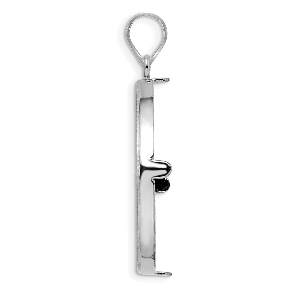 Wideband Distinguished Coin Jewelry 14k White Gold Polished and Diamond-cut 27.0mm Prong Coin Bezel Pendant (C1801WD/27.0)