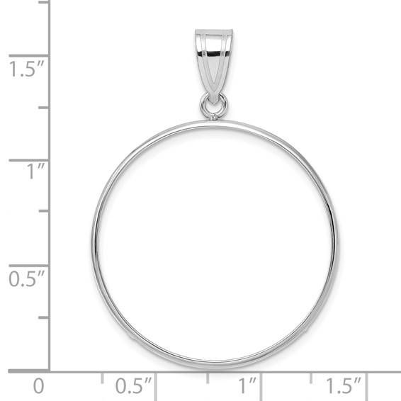 Wideband Distinguished Coin Jewelry 14k White Gold Polished 30.0mm Prong Coin Bezel Pendant