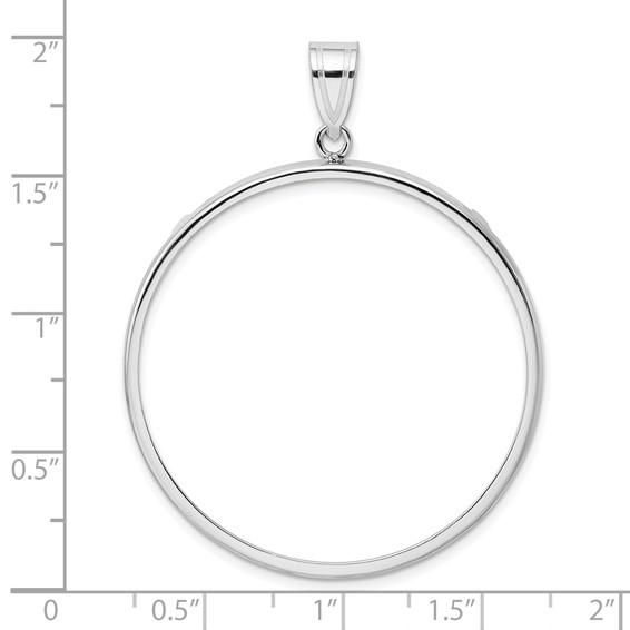Wideband Distinguished Coin Jewelry 14k White Gold Polished 38.1mm Prong Coin Bezel Pendant
