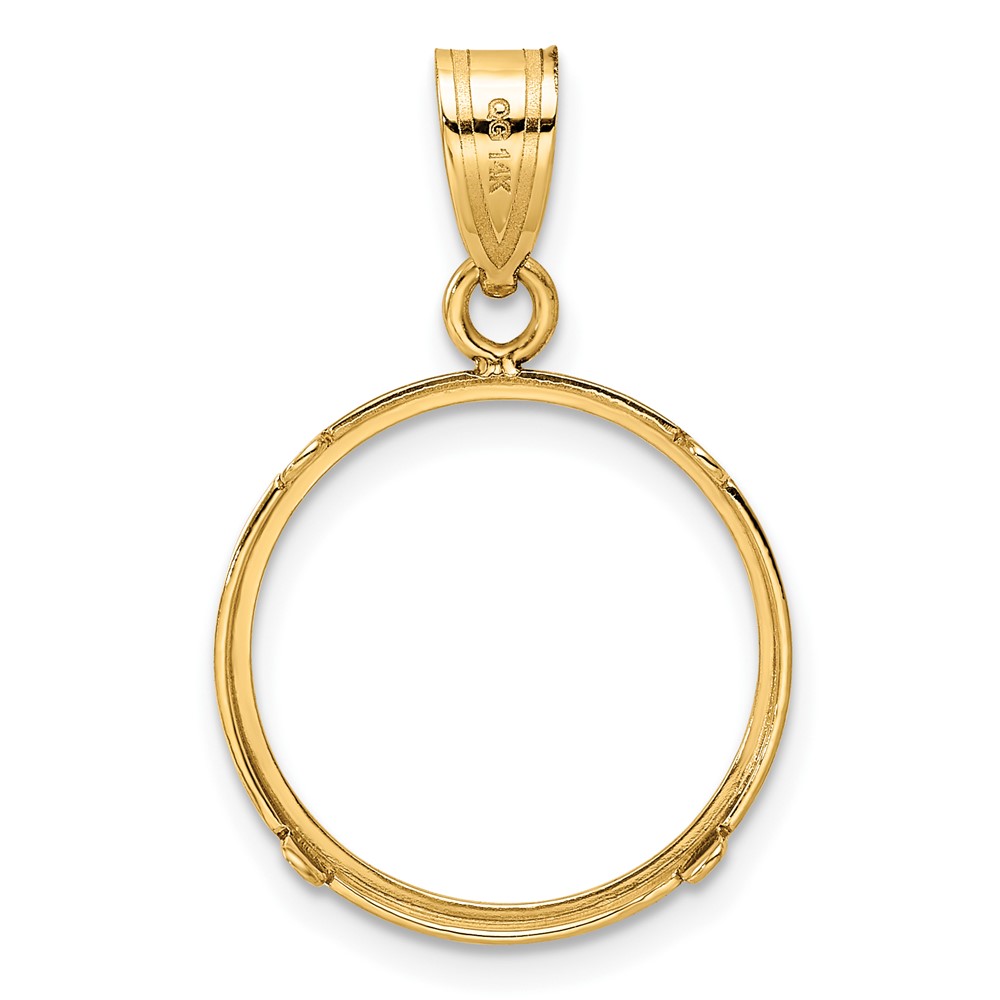 Wideband Distinguished Coin Jewelry 14k Polished 16.5mm Prong Coin Bezel Pendant (C1801/16.5)