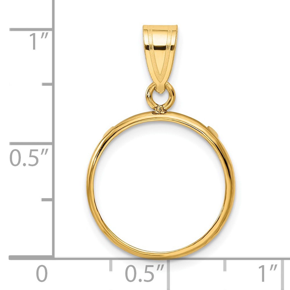Wideband Distinguished Coin Jewelry 14k Polished 16.5mm Prong Coin Bezel Pendant (C1801/16.5)