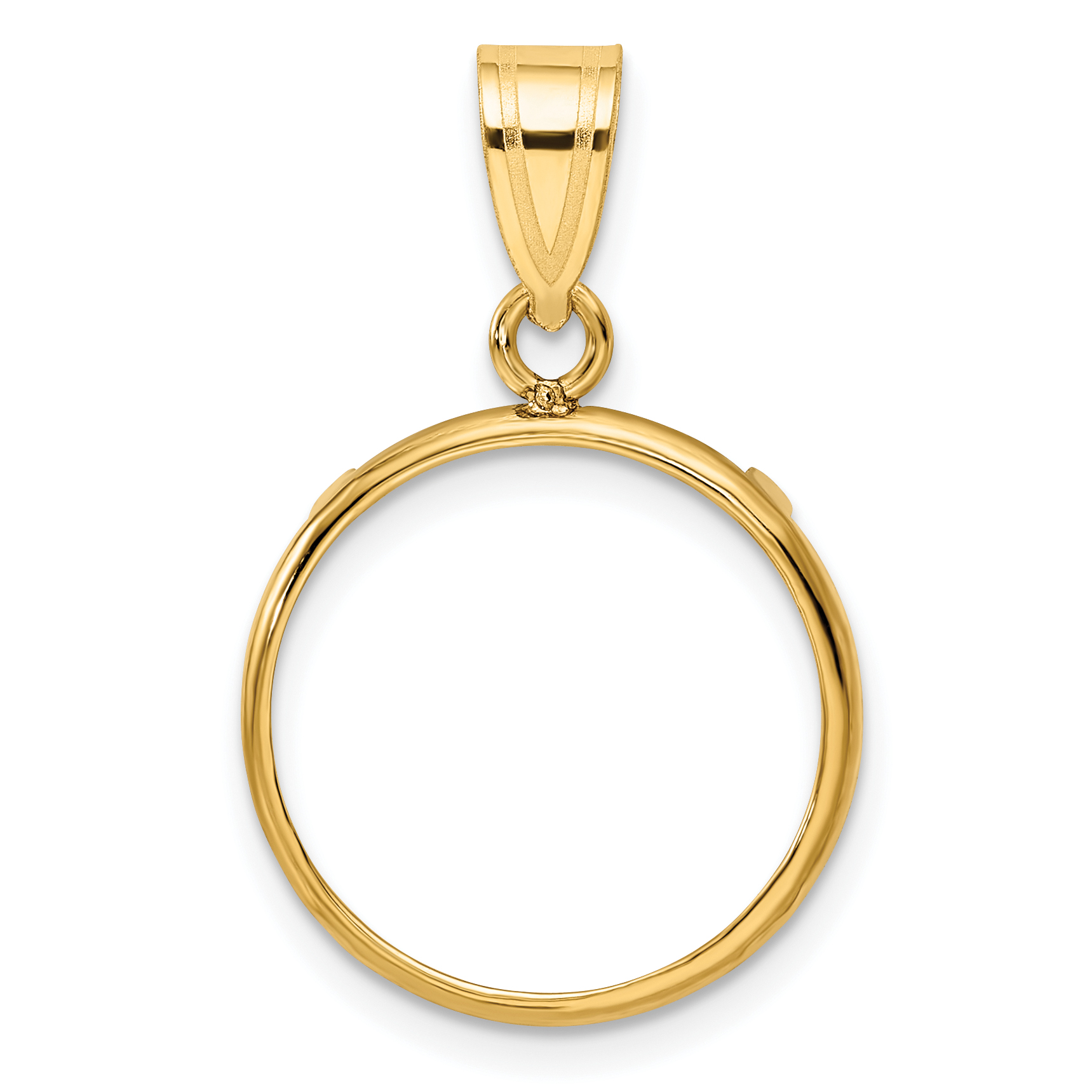 Wideband Distinguished Coin Jewelry 14k Polished 16.5mm Prong Coin Bezel Pendant (C1801/16.5)
