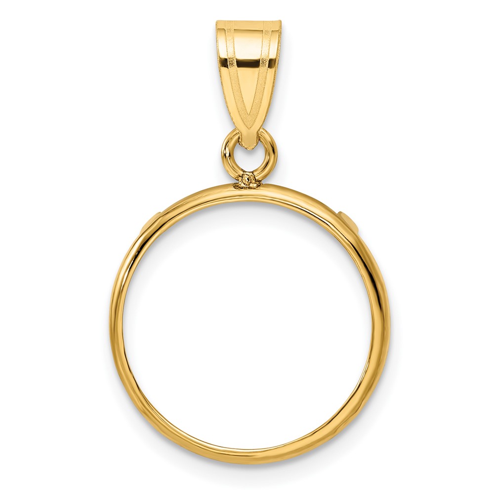 Wideband Distinguished Coin Jewelry 14k Polished 16.5mm Prong Coin Bezel Pendant (C1801/16.5)