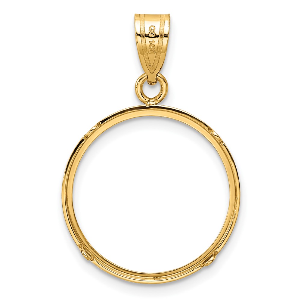 Wideband Distinguished Coin Jewelry 14k Polished 18.0mm Prong Coin Bezel Pendant (C1801/18.0)