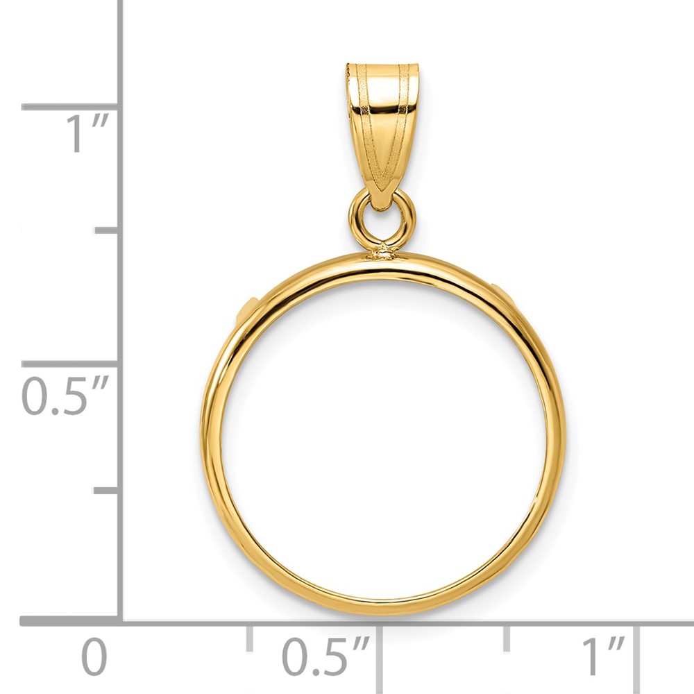 Wideband Distinguished Coin Jewelry 14k Polished 18.0mm Prong Coin Bezel Pendant (C1801/18.0)