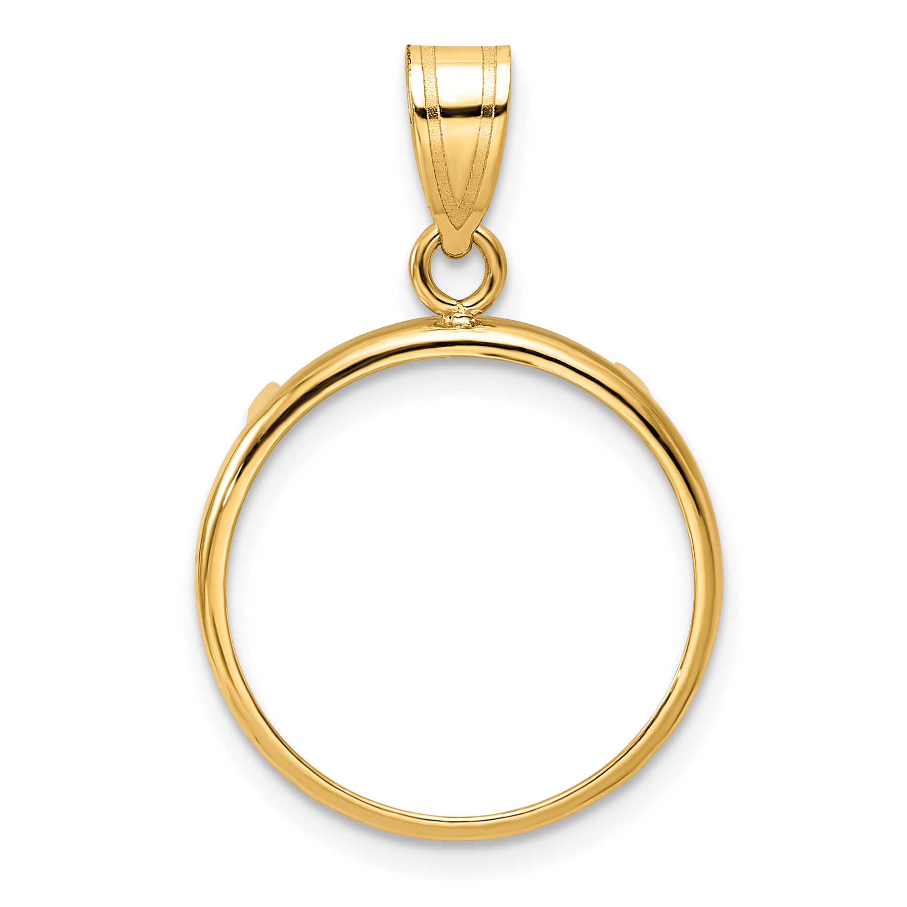 Wideband Distinguished Coin Jewelry 14k Polished 18.0mm Prong Coin Bezel Pendant (C1801/18.0)
