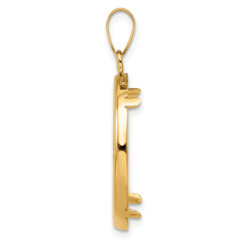 Wideband Distinguished Coin Jewelry 14k Polished 22.0mm Prong Coin Bezel Pendant (C1801/22.0)