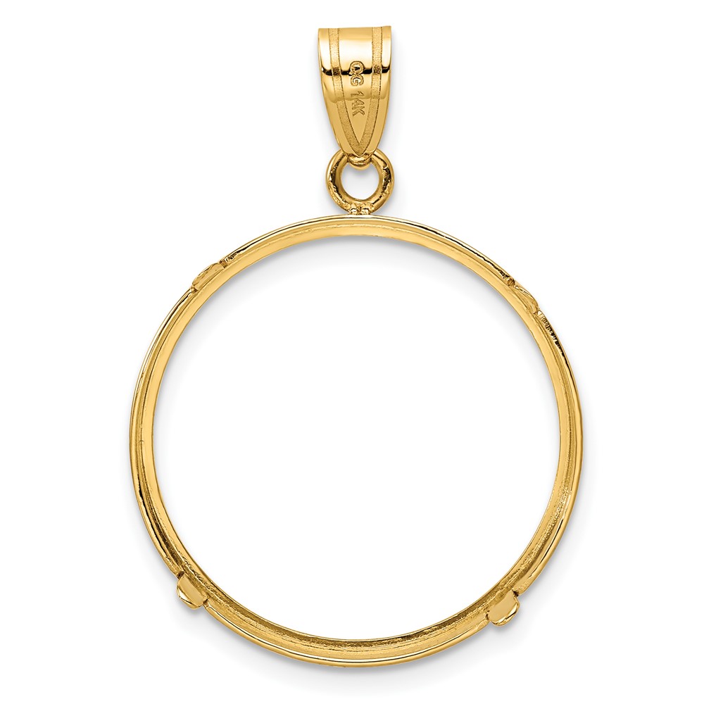 Wideband Distinguished Coin Jewelry 14k Polished 22.0mm Prong Coin Bezel Pendant (C1801/22.0)