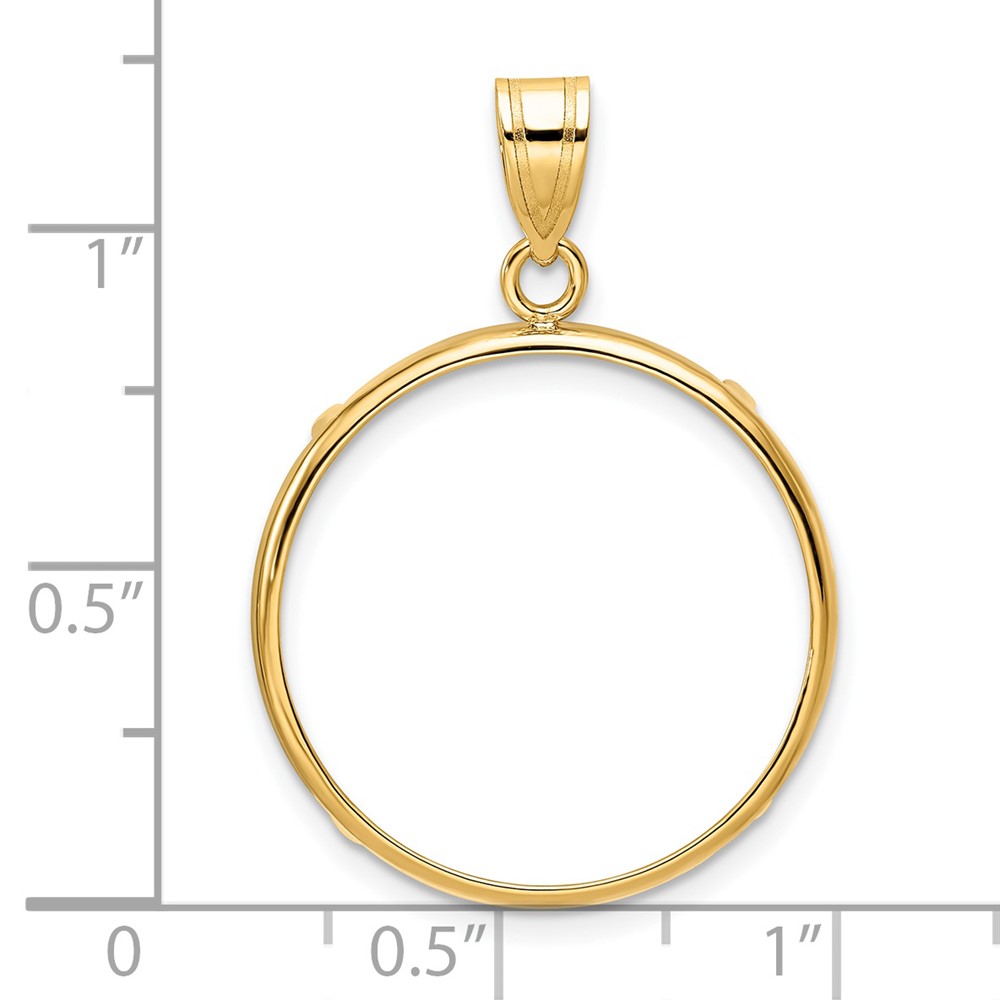 Wideband Distinguished Coin Jewelry 14k Polished 22.0mm Prong Coin Bezel Pendant (C1801/22.0)